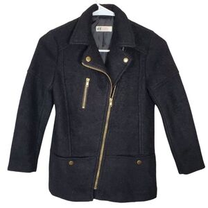 H&M Kids Moto Style Wool Blend Jacket Size 8/9Y